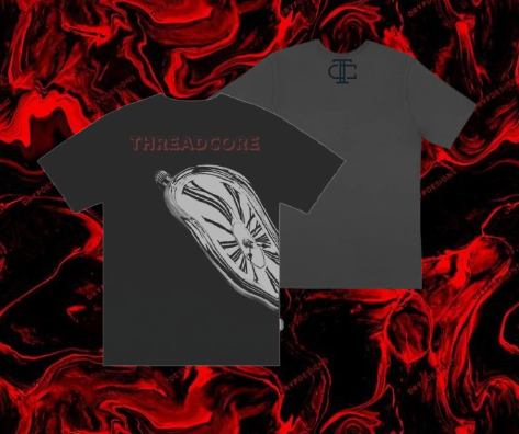 Grey-Charcoal Melting Clock T-shirt