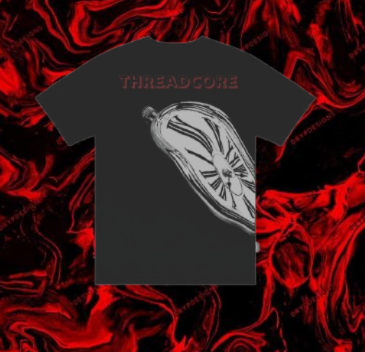 Grey-Charcoal Melting Clock T-shirt