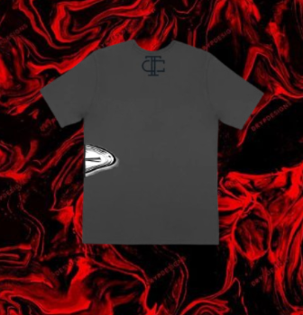 Grey-Charcoal Melting Clock T-shirt